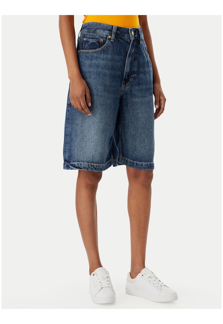 Pantaloni scurti relaxed-fit din lyocell cu model uni