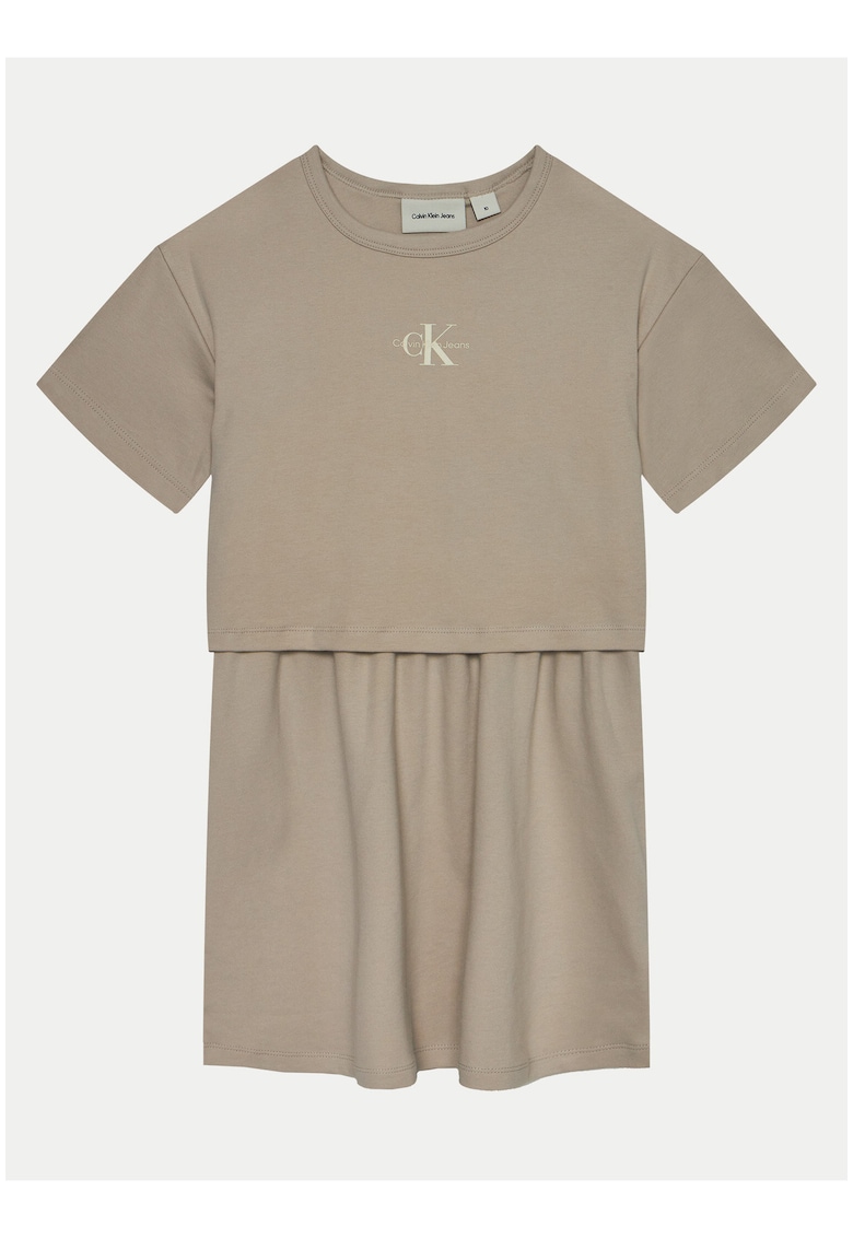 Rochie din bumbac cu logo