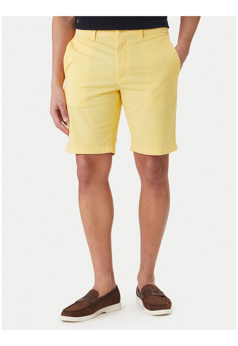 Bermude chino slim fit cu talie inalta