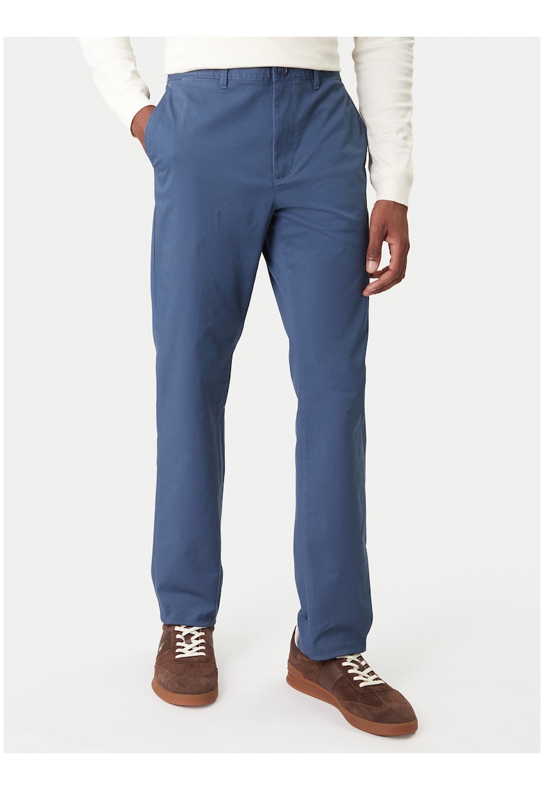 Pantaloni chino drepti cu model uni -