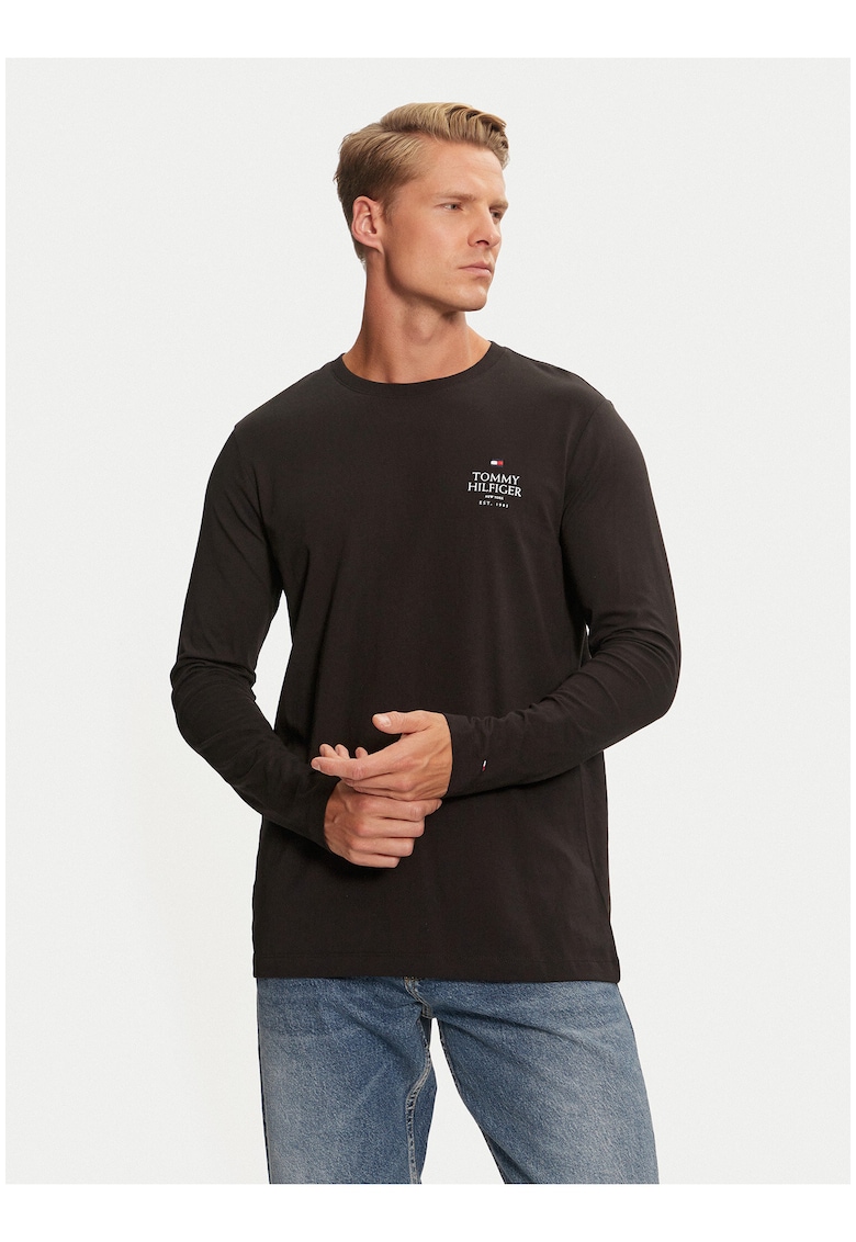 Bluza din bumbac cu logo pe piept -