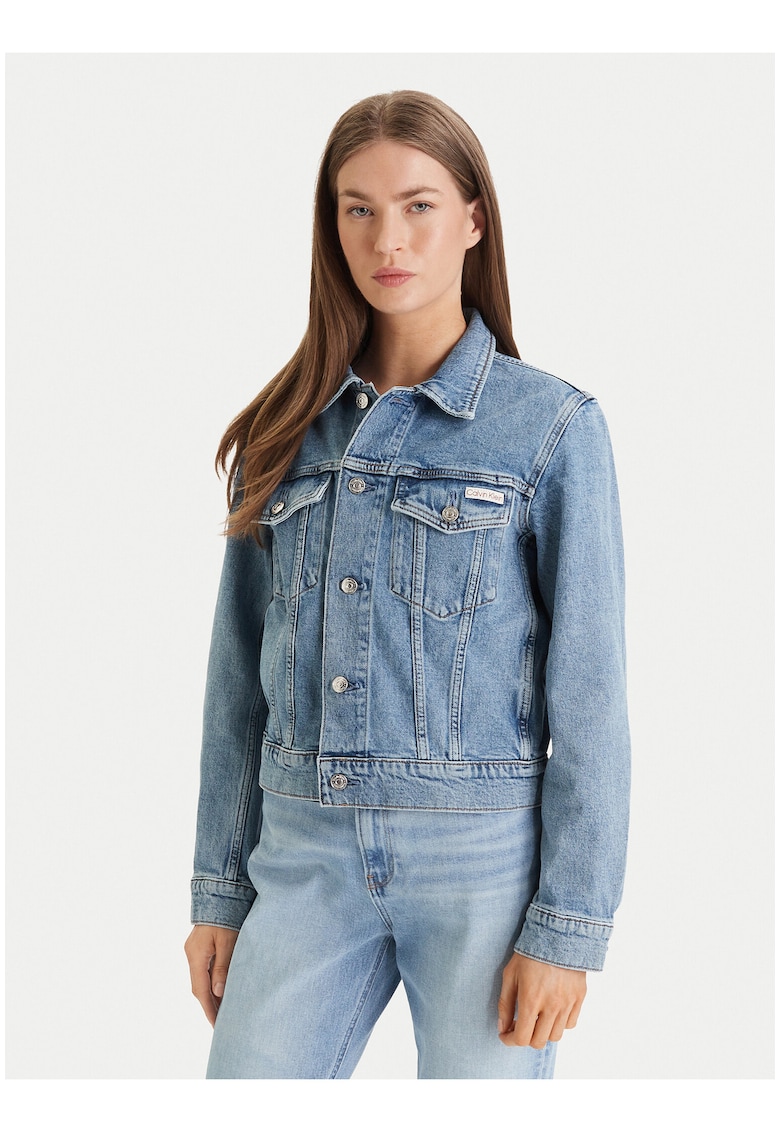 Jacheta din denim cu buzunare