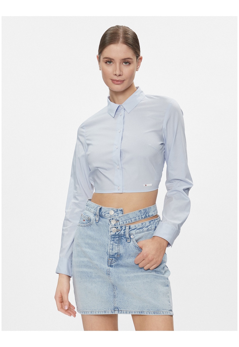 Camasa crop cu decupaj pe spate
