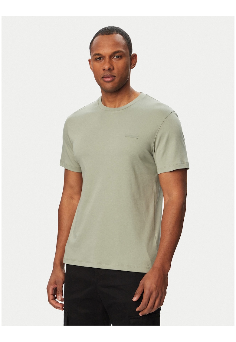 Tricou uni slim fit - de bumbac