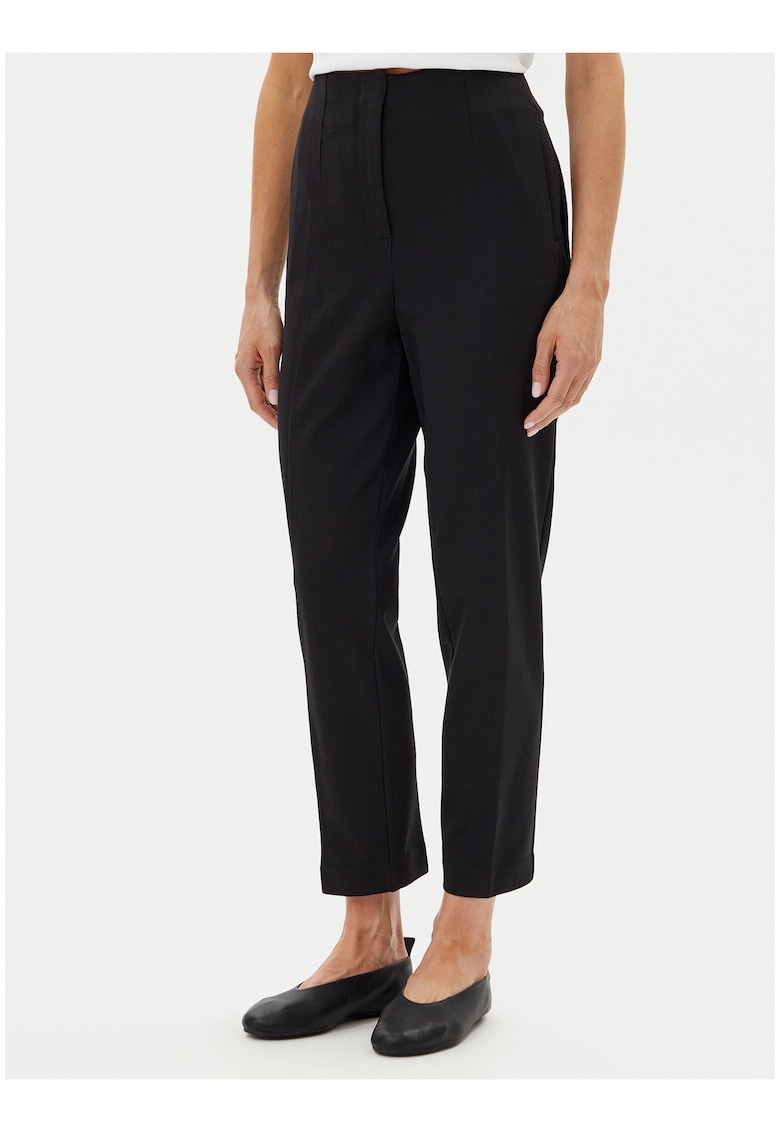 Pantaloni crop cu talie inalta