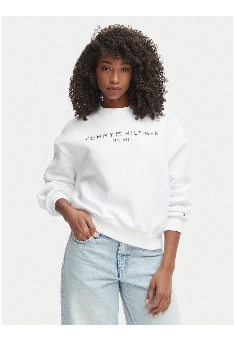 Bluza de trening lejera cu maneci cazute cu logo