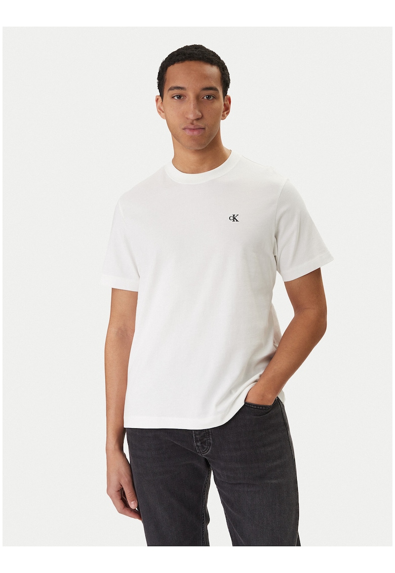 Tricou cu detaliu logo - model uni si decolteu la baza gatului
