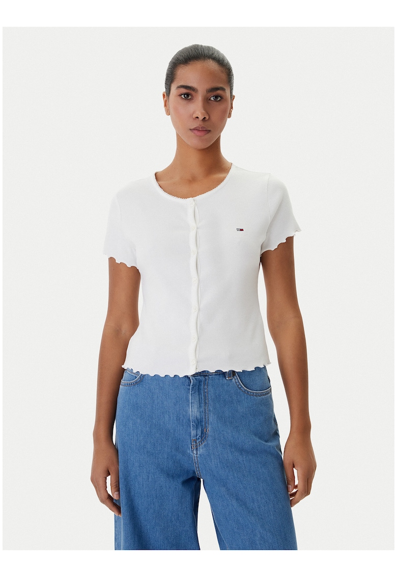Tricou cu decolteu rotund - -