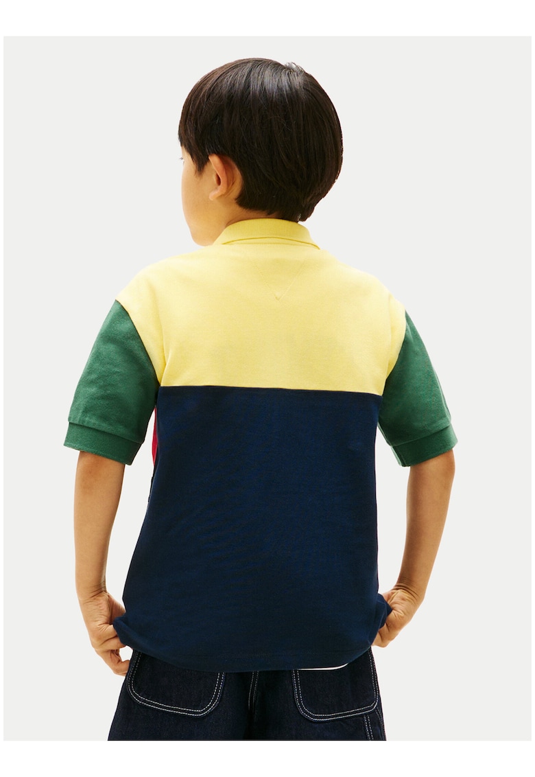 Tricou polo din bumbac cu maneci cazute