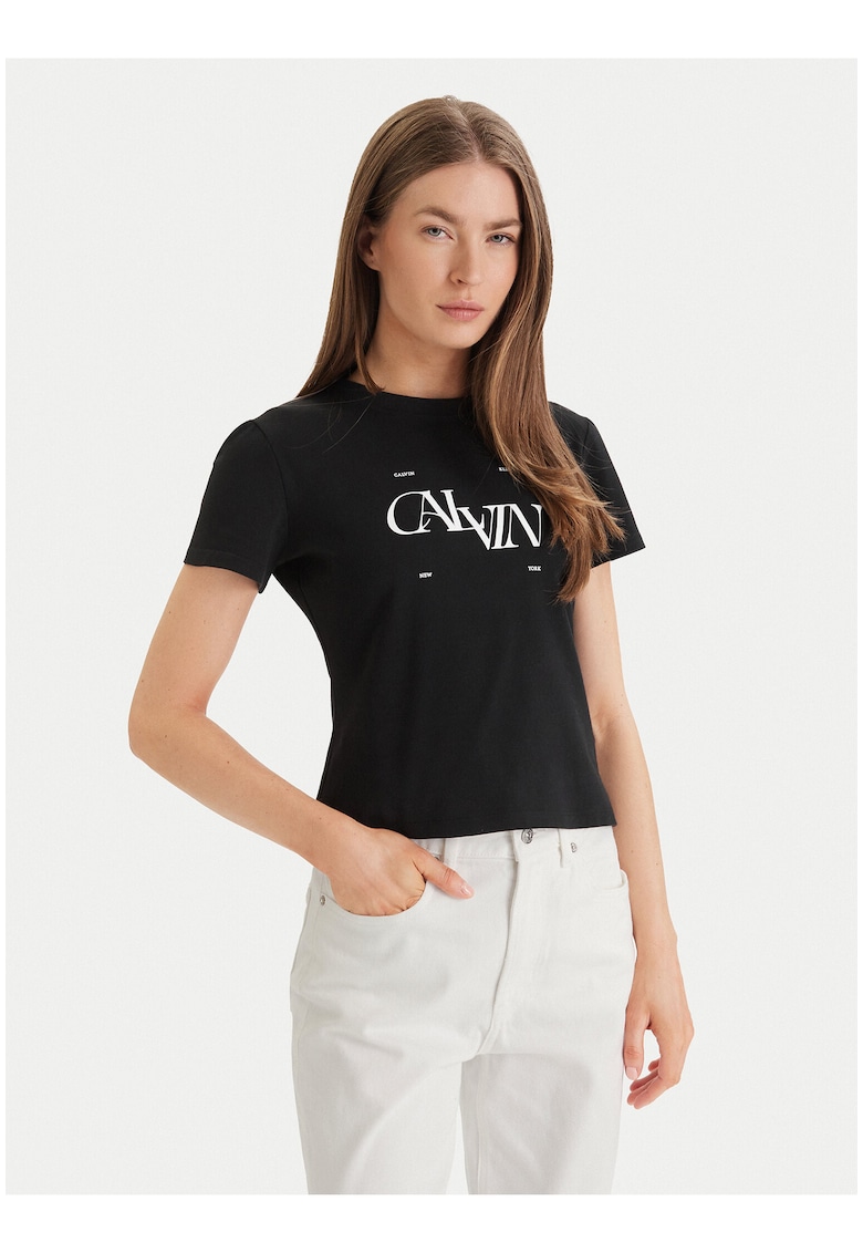 Tricou din amestec de bumbac cu imprimeu logo
