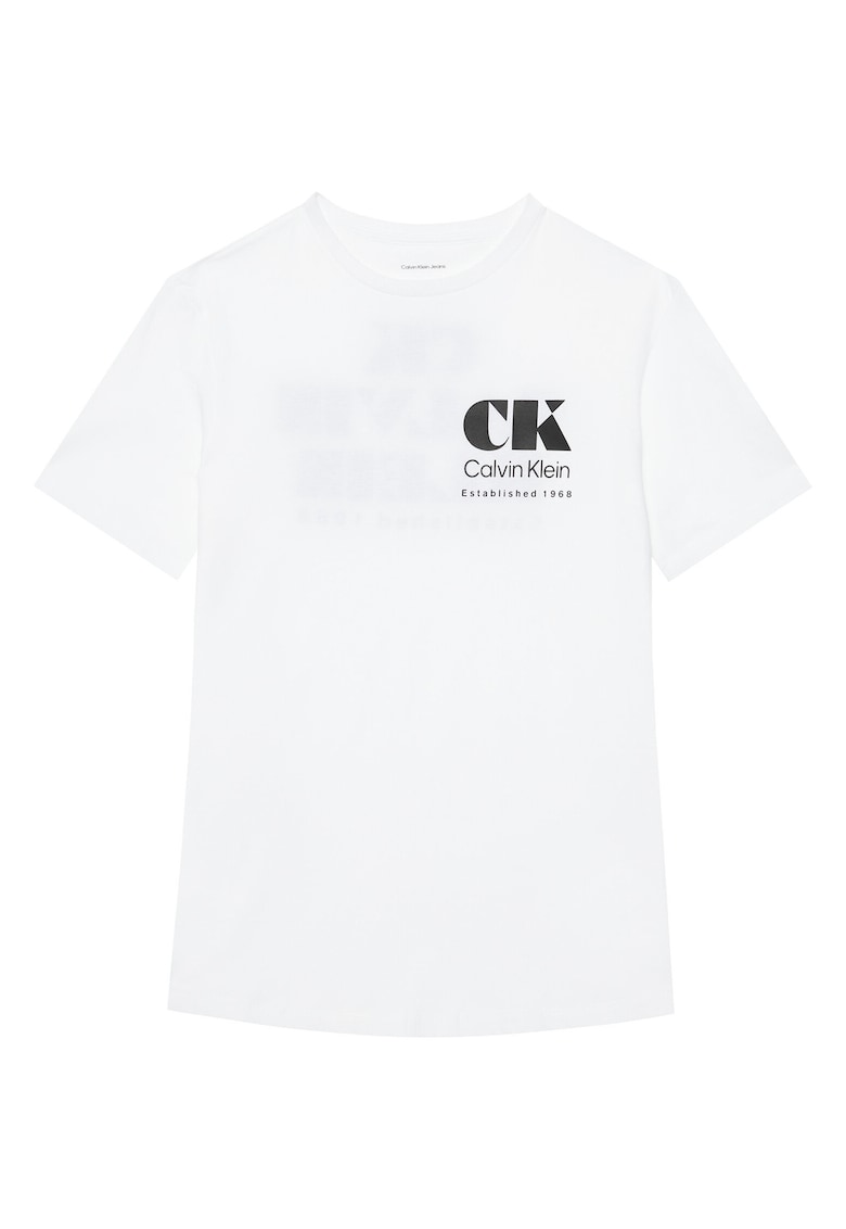 Tricou regular fit din bumbac cu logo masiv pe piept