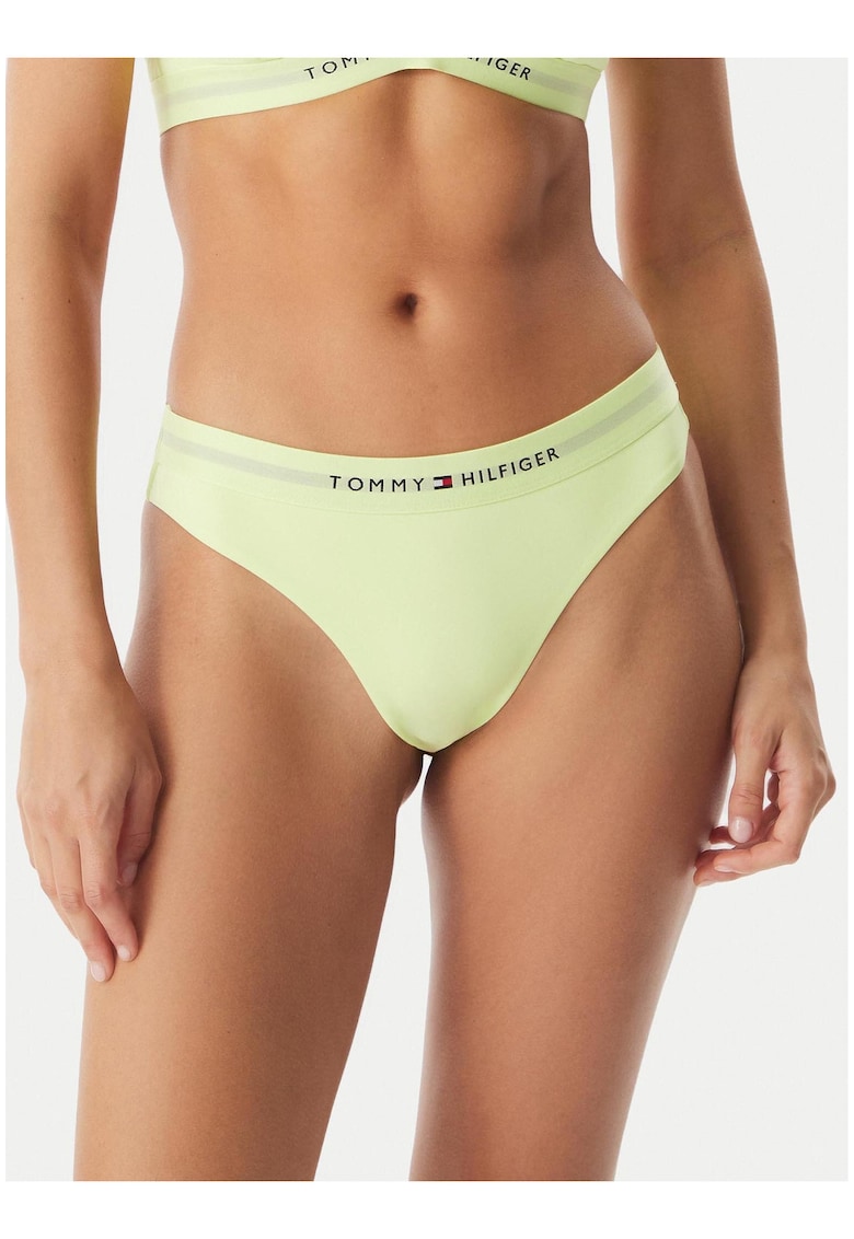 Slip de baie clasic cu banda logo in talie -