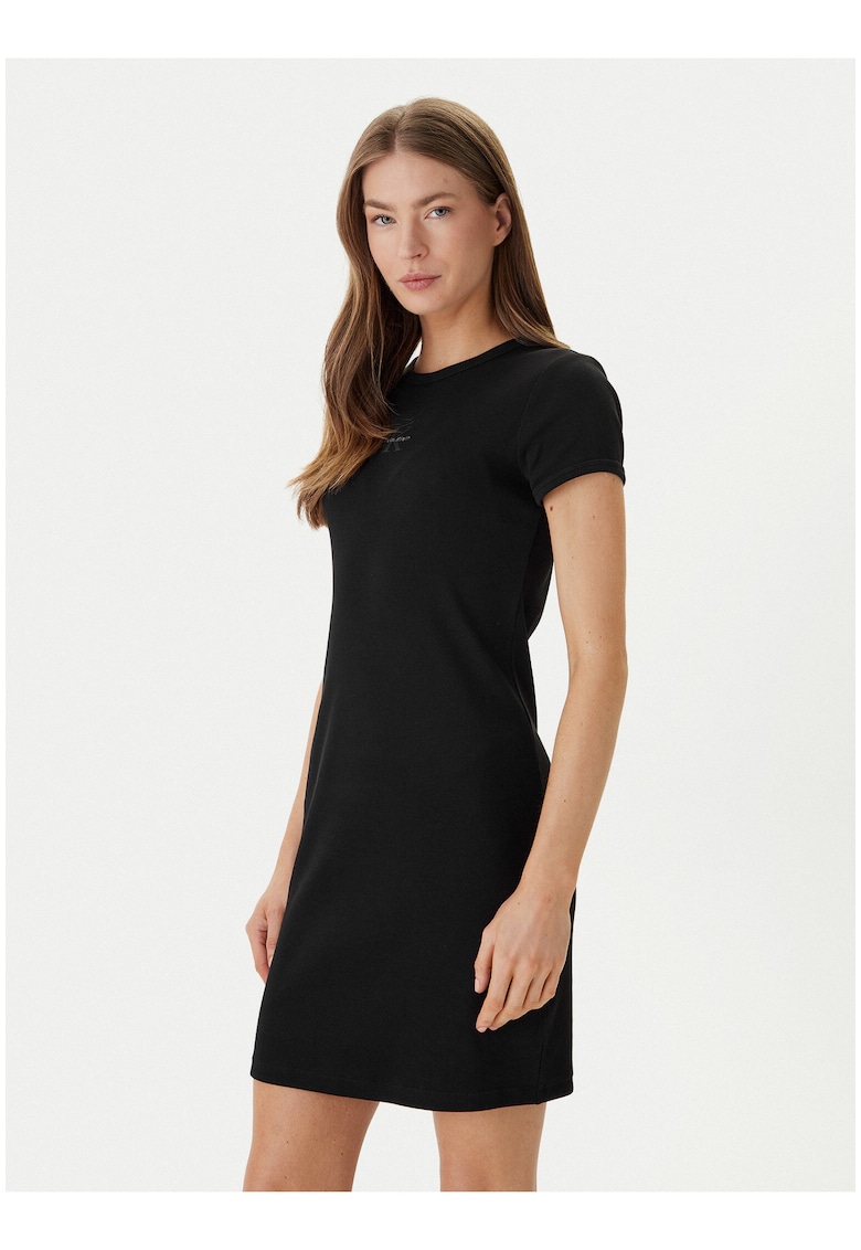 Rochie cambrata din amestec de bumbac cu logo discret