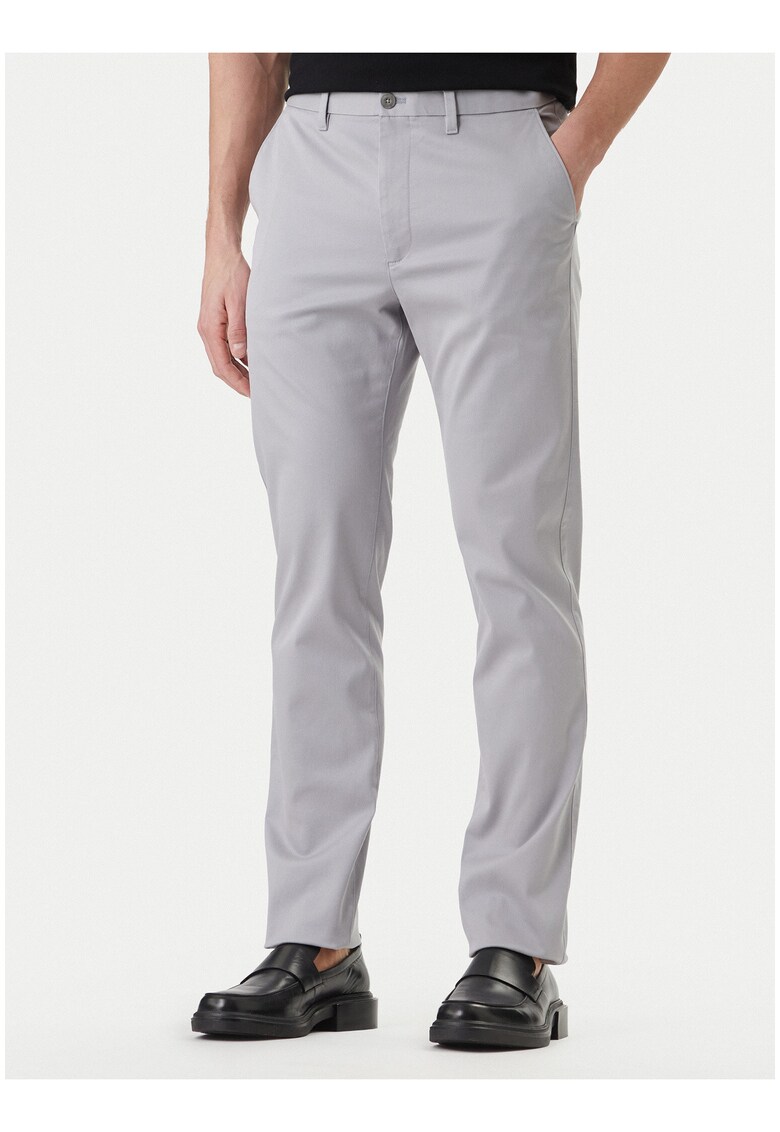 Pantaloni chino din bumbac cu talie medie