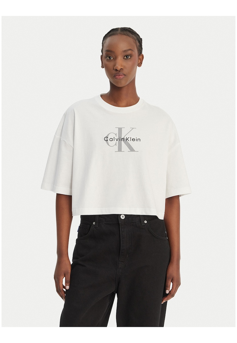 Tricou crop cu maneci cazute