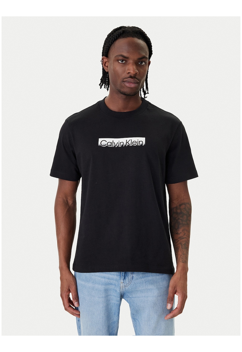 Tricou slim fit cu imprimeu logo