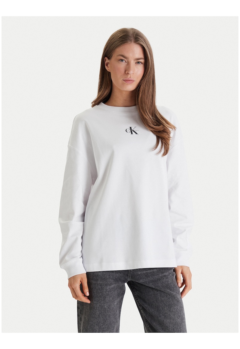 Bluza sport supradimentionata cu detaliu logo