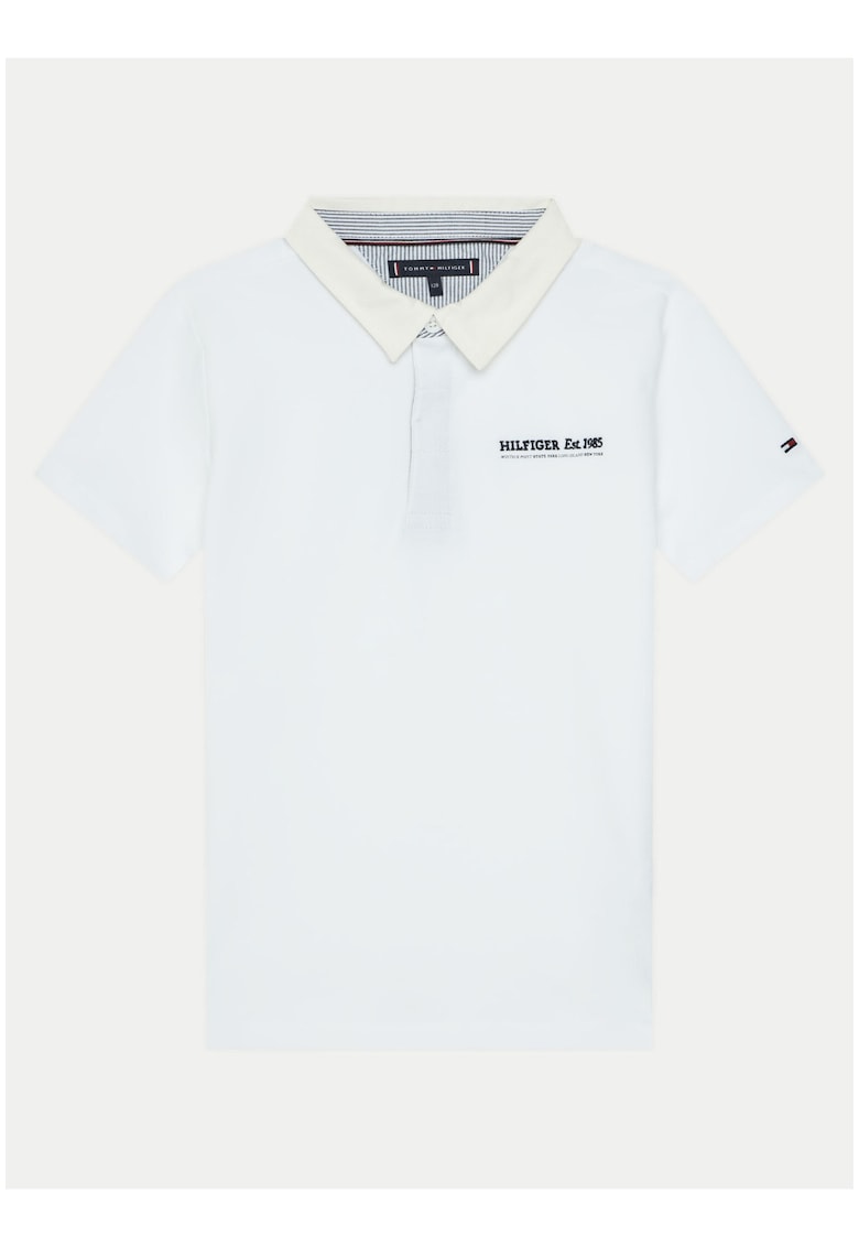 Tricou cu logo si guler polo