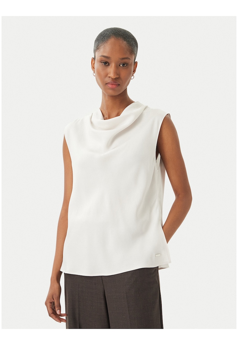 Bluza fara maneci cu decolteu drapat