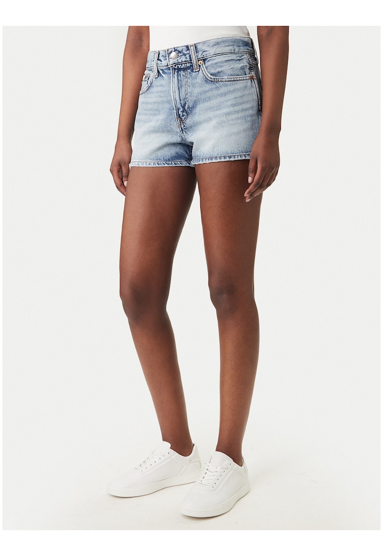 Blugi scurti slim fit cu talie joasa