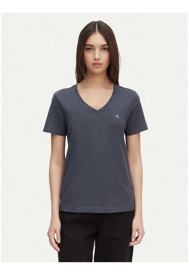 Tricou uni regular fit din bumbac