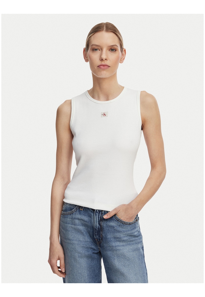 Top slim fit cu detaliu logo -