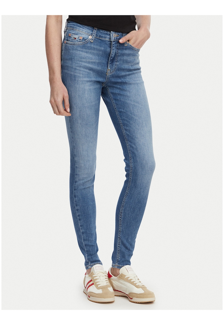 Blugi super skinny cu aspect decolorat