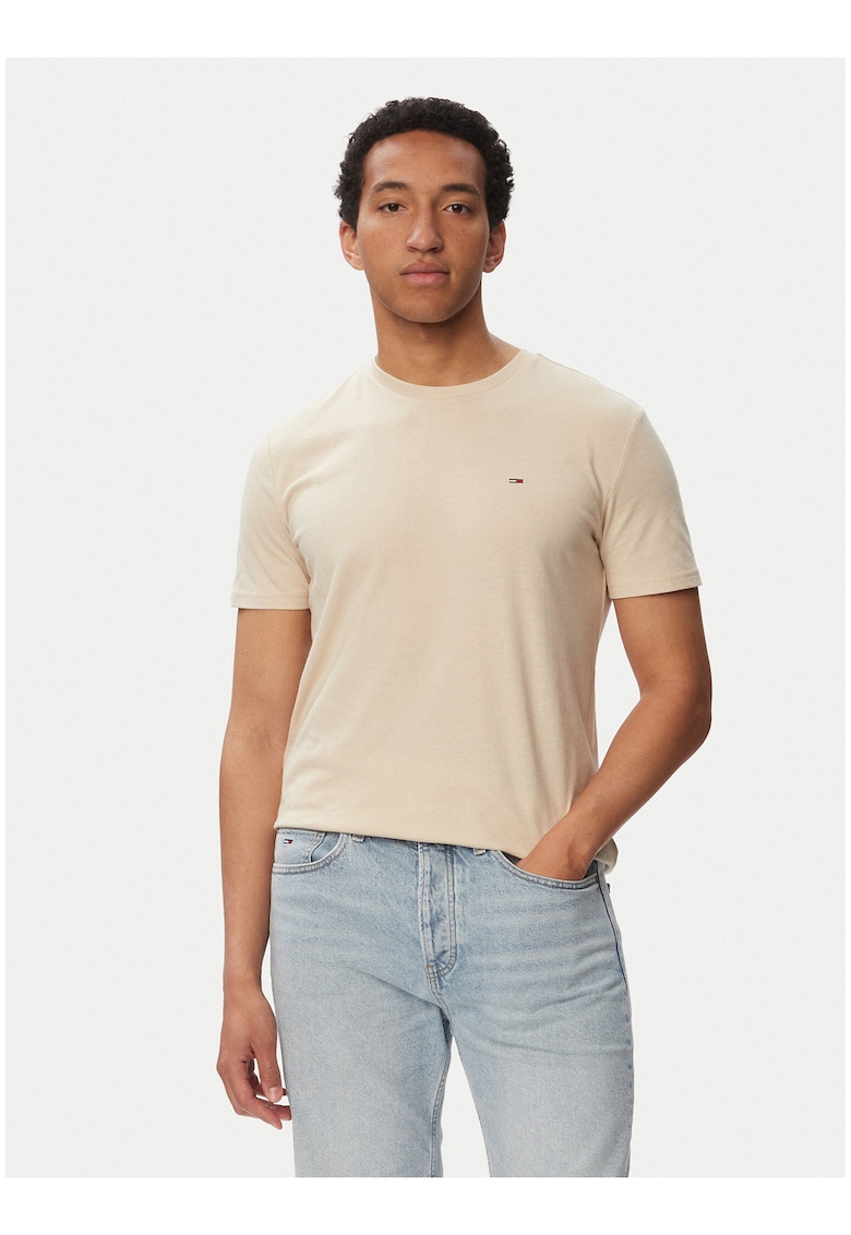 Tricou uni din amestec de bumbac organic si poliester