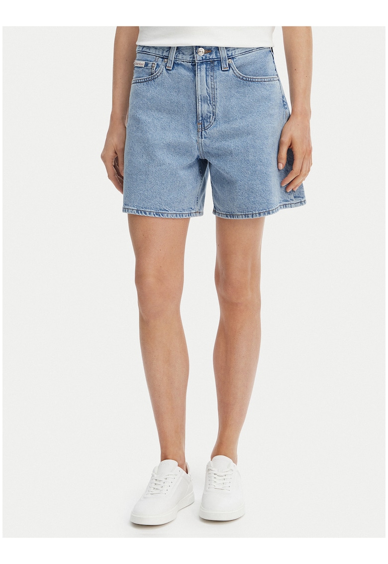 Blugi scurti relaxed fit cu talie inalta