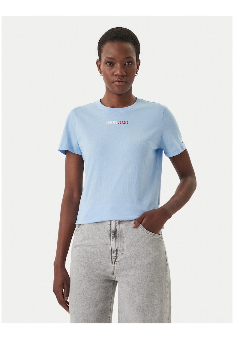 Tricou regular fit cu decolteu la baza gatului -