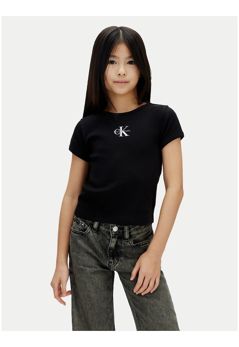Tricou cu imprimeu logo - Negru