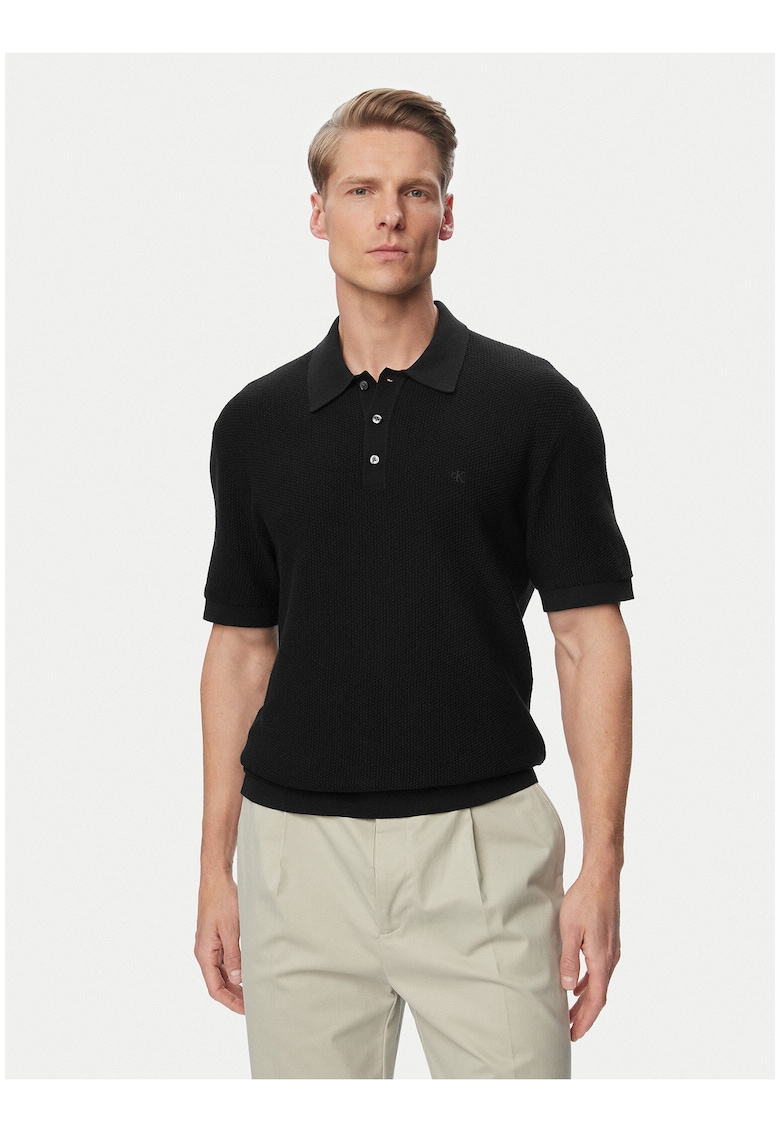 Tricou polo - din bumbac - cu nasturi