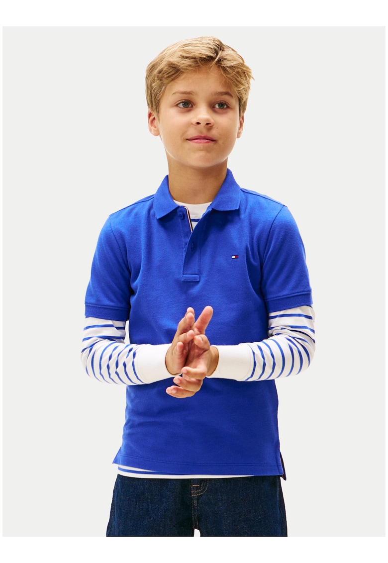 Tricou din bumbac cu guler polo