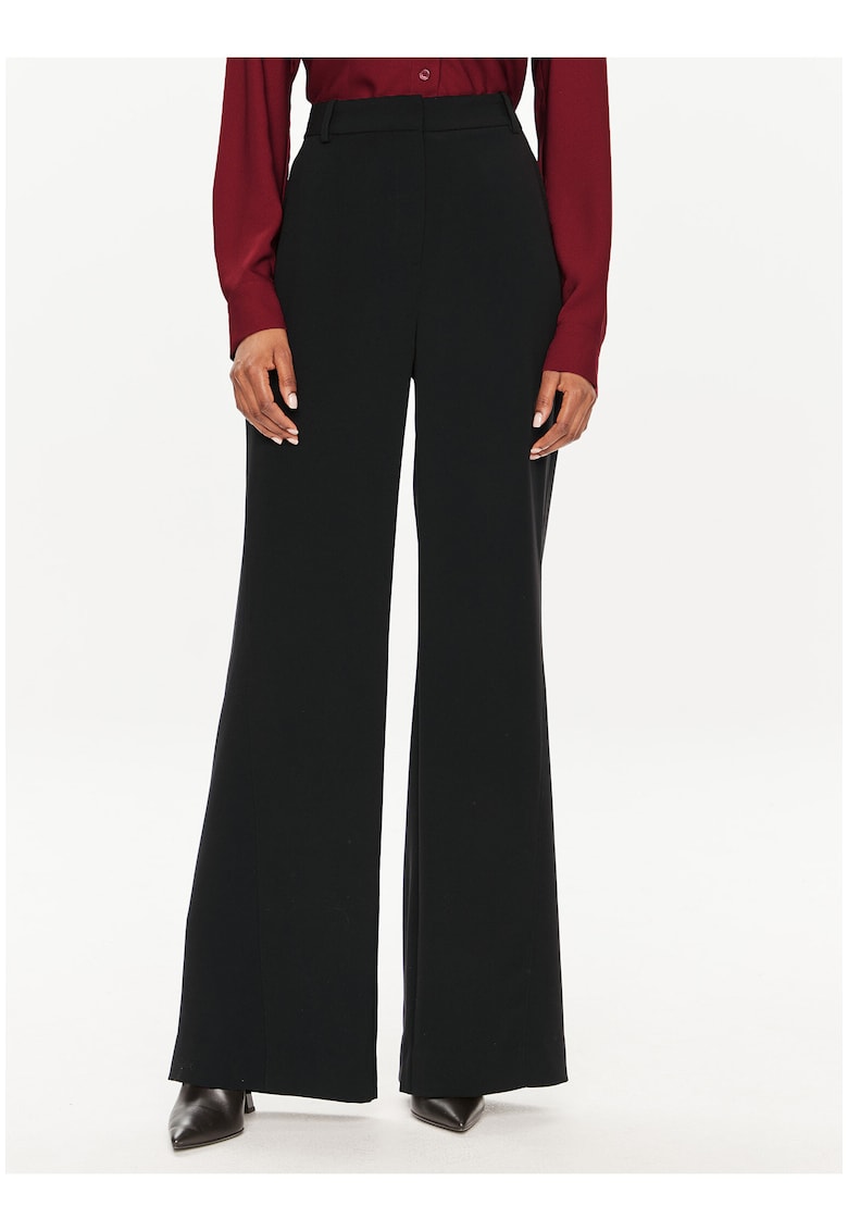 Pantaloni evazati cu talie inalta - Negru