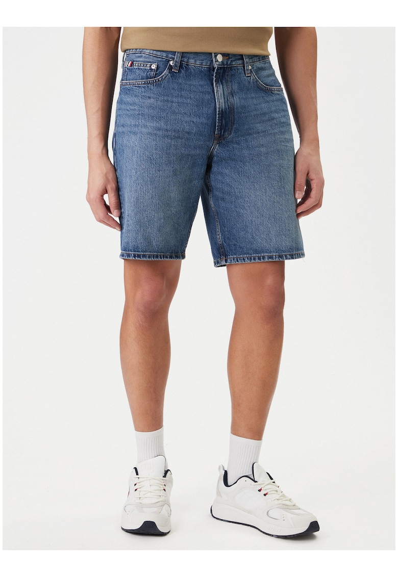 Bermude din denim regular fit cu talie inalta