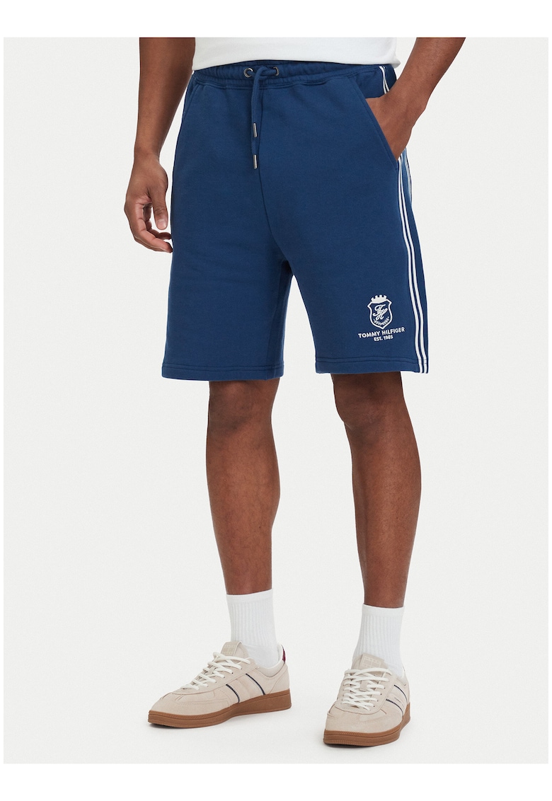 Bermude relaxed fit cu benzi laterale contrastante