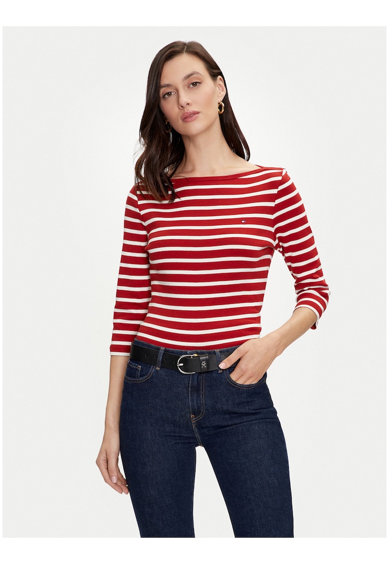 Bluza cu decolteu barcuta si maneca 3/4 -