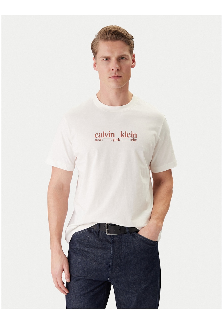 Tricou regular fit din bumbac cu logo