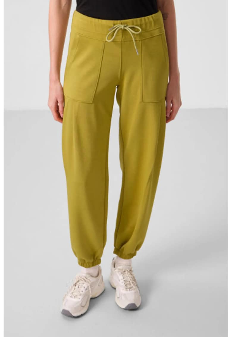Pantaloni dama - jogger - talie medie - galben chihlimbar
