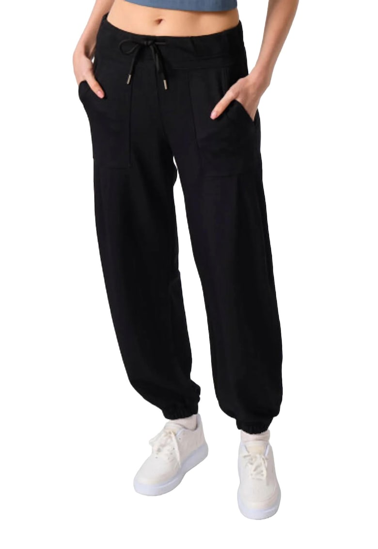 Pantaloni dama - jogger - talie medie - negru