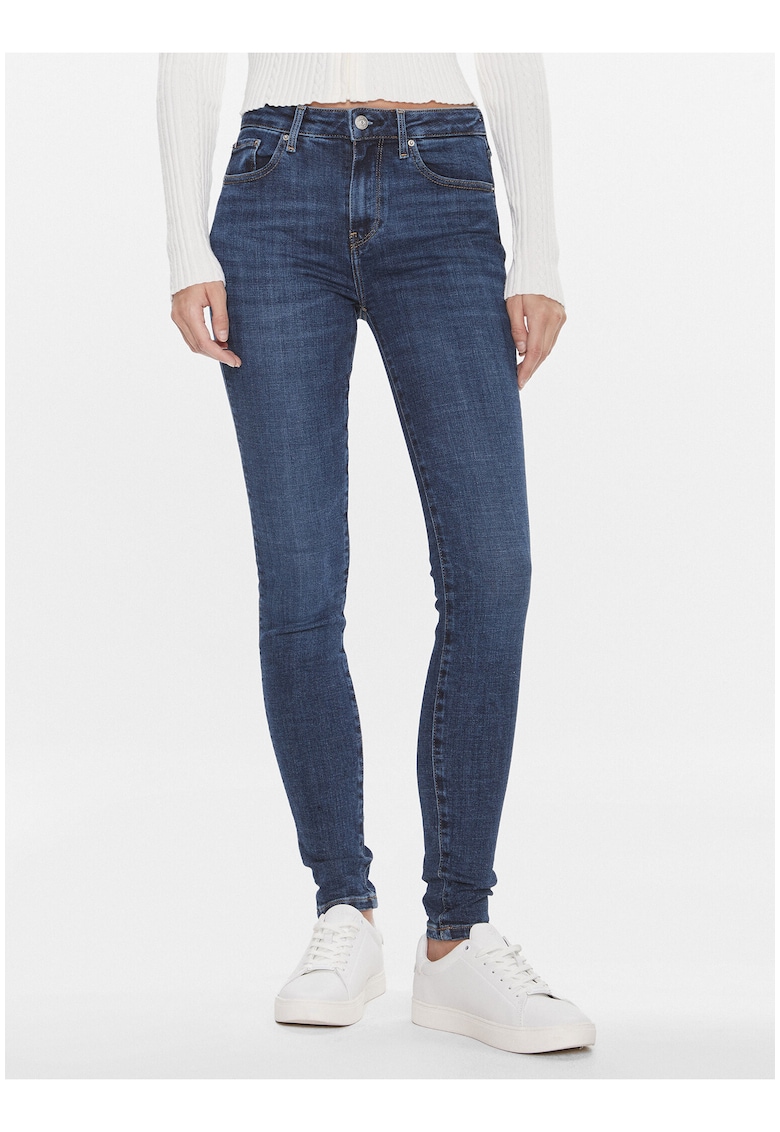 Blugi skinny cu talie inalta uni