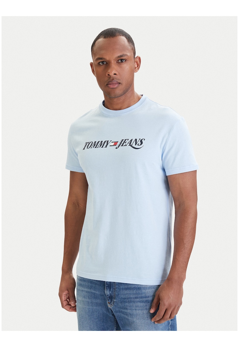 Tricou regular-fit cu imprimeu logo - Albastru lavanda