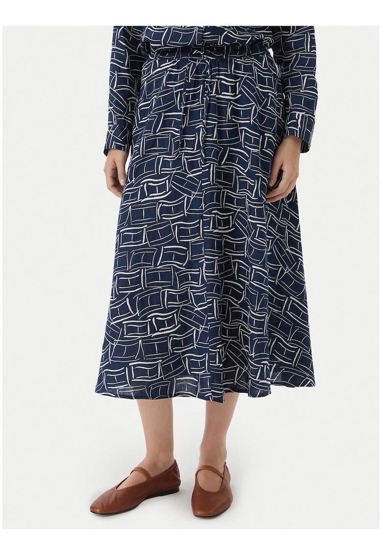 Fusta midi cu model abstract