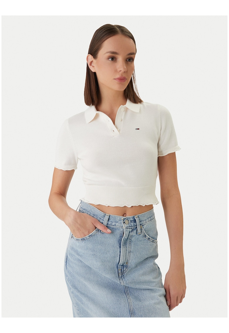 Polo polo crop din bumbac -