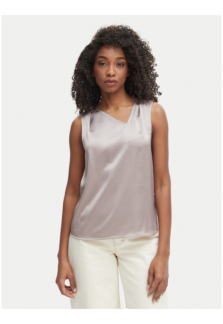 Bluza fara maneci cu aspect satinat
