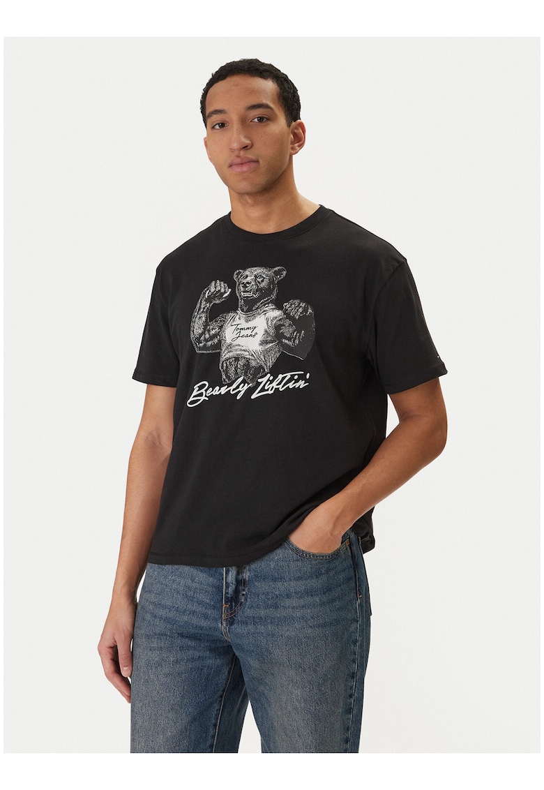Tricou din bumbac cu imprimeu grafic .
