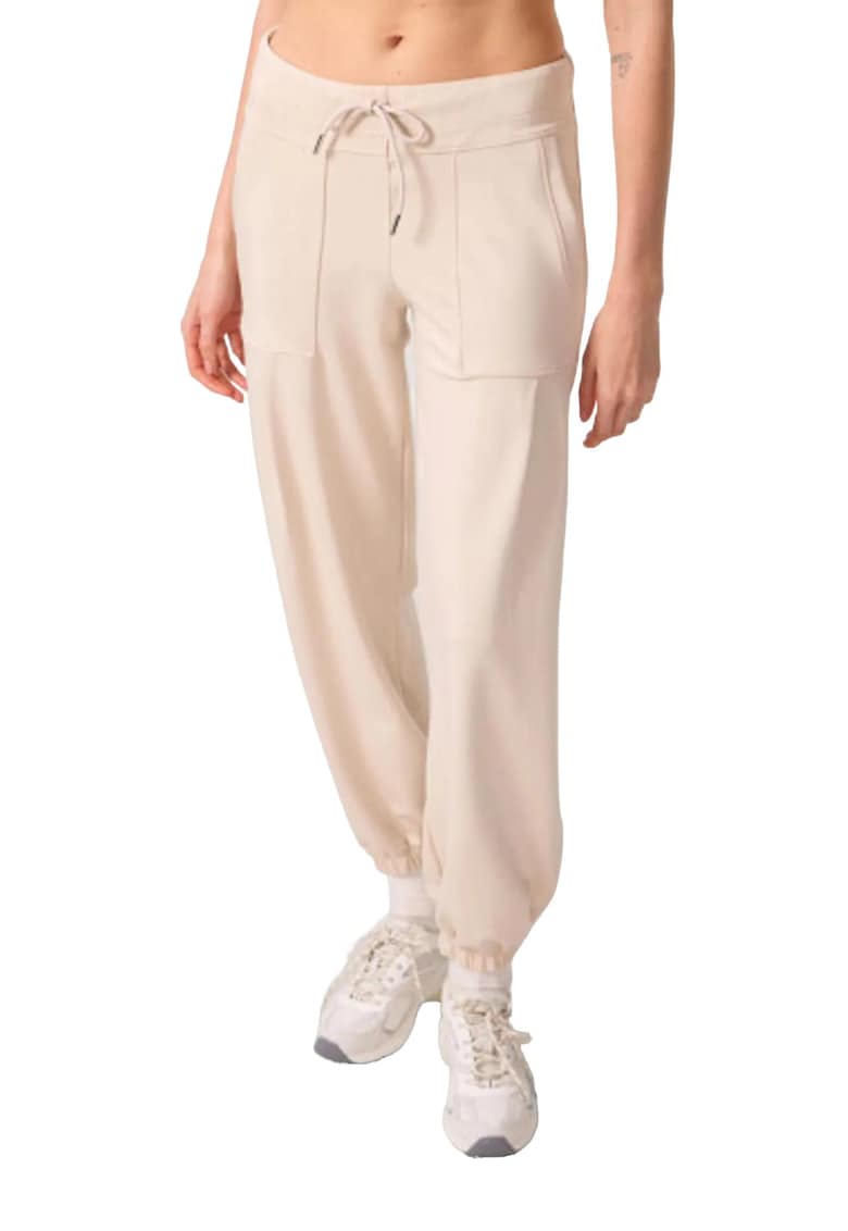 Pantaloni dama - jogger - talie medie - bej natural - crep