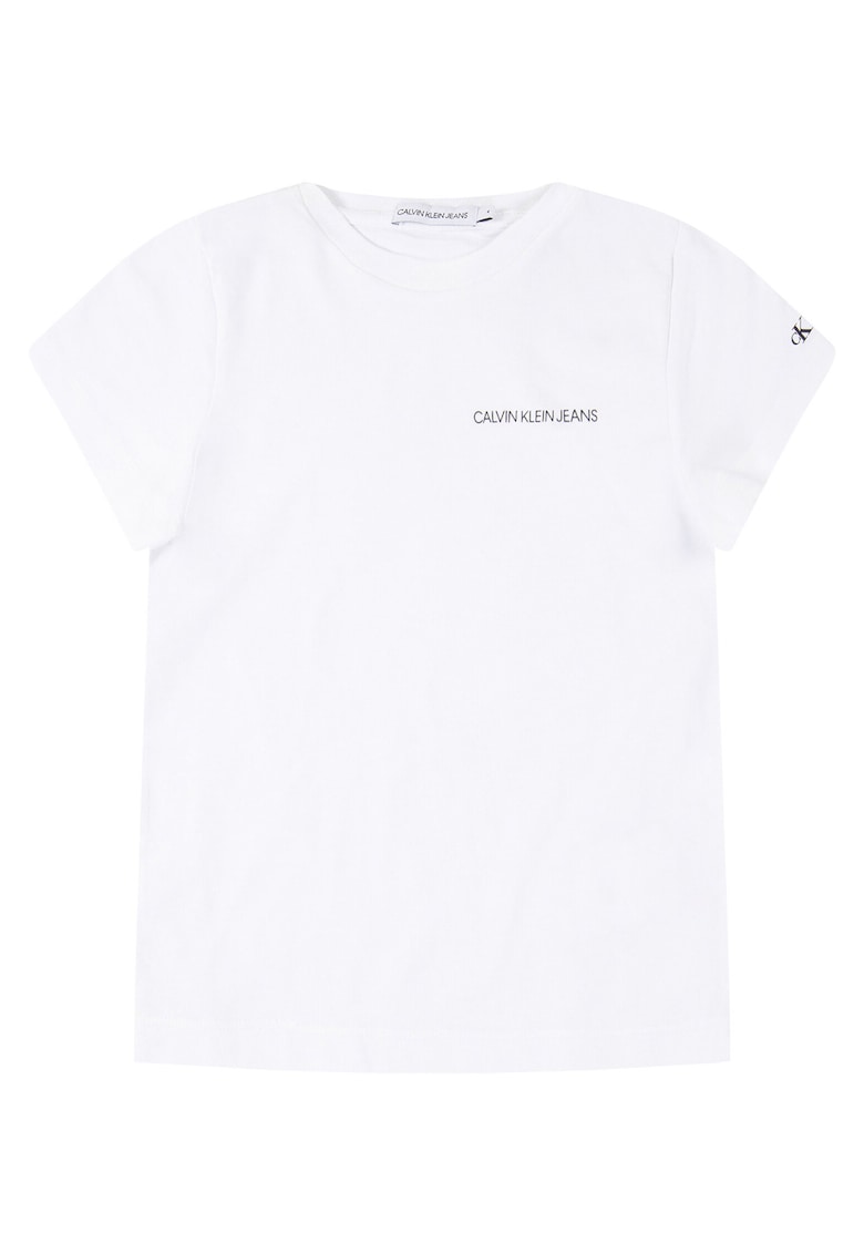 Tricou din bumbac organic cu logo pe piept -
