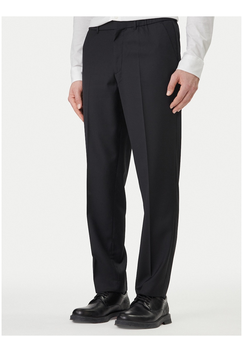 Pantaloni din amestec de lana cu croiala conica
