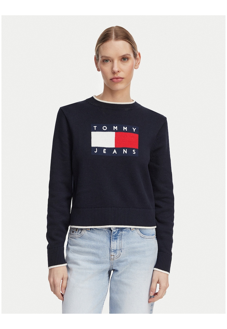 Pulover regular fit cu logo -